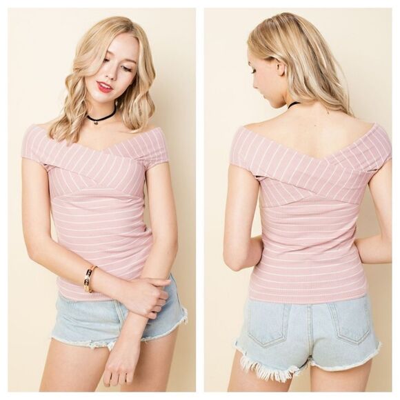 Criss cross off shoulder top - Picture 2 of 2